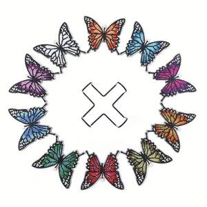 10pcs Butterfly Diamond Painting Coasters Kit Round Diamond Shaped With Holder